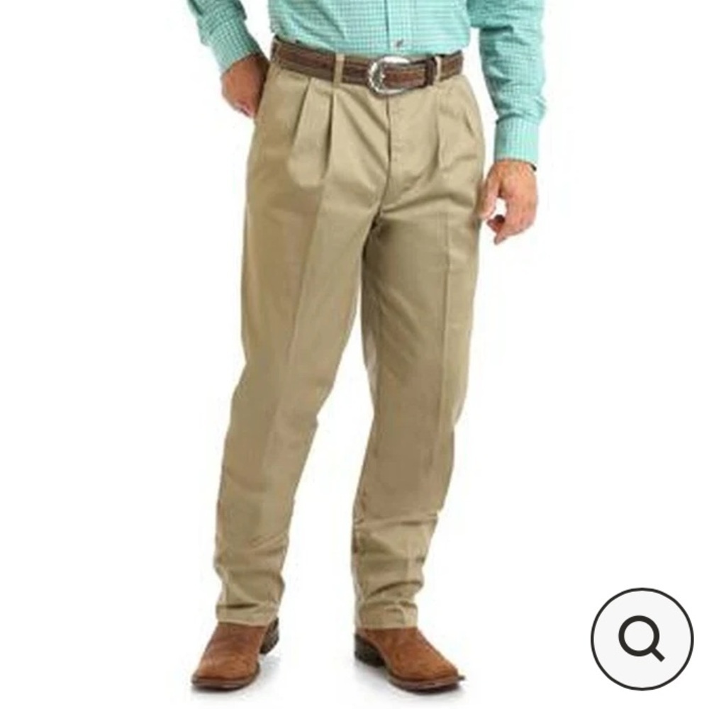 WRANGLER | KHAKI RIATA PLEATED FRONT DRESS Wrinkle resistant PANT 40x32